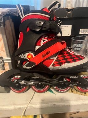 Kids Inline Skates Moto - Red and Black
